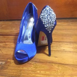 SASSY Kate Preston Electric Blue Peep Toes
